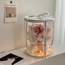 永生玫瑰花桶 抱抱桶花束 附燈串 情人節花束 告白花束 生日花束