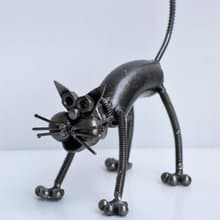 Cat Scrap Metal Sculpture, Gift For Anniversary, Wow Welding Sculptures