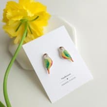 【動物們 No.088】小太陽鸚鵡 ‧ 耳環 耳夾