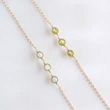 14KGF 橄欖石/海藍寶石 天然石手鍊 腳鍊 可自選寶石搭配