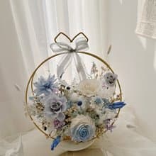 逗留 - 天空藍永生花 小花園系列開幕花籃 升遷禮物