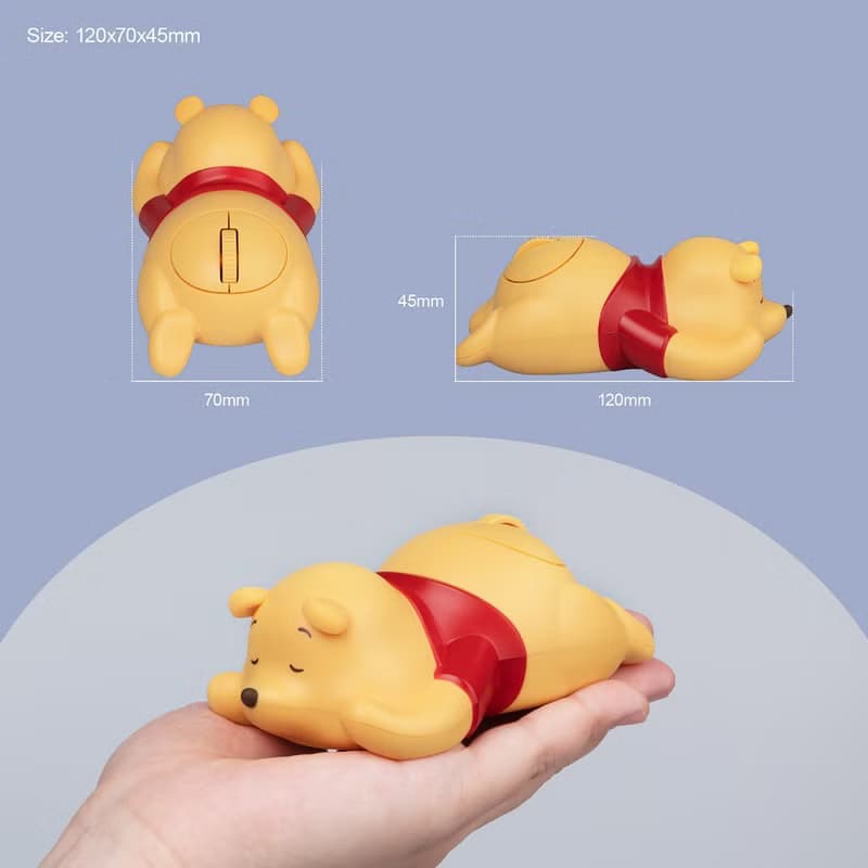 情人禮物【童趣生活】【2入組】小熊維尼3D公仔造型無線光學滑鼠