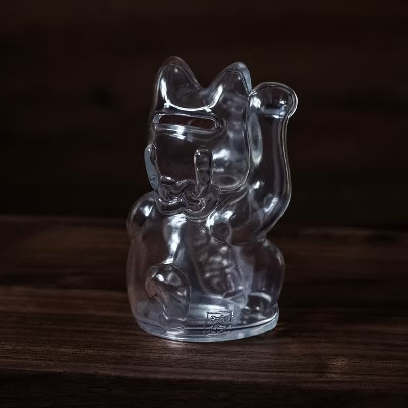 招財貓巴夫錢罌-透明-可收集貓咪毛