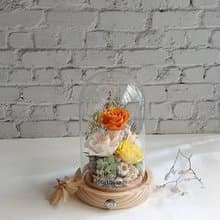 永生花玻璃罩.花盅小夜燈 祝賀花禮 生日.七夕情人節.畢業