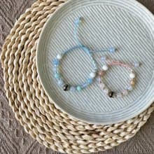 男女寶胎毛珠編織手鍊