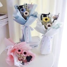 陽光向日葵畢業花束 永生花 乾燥花 畢業禮物  擴香 生日禮物