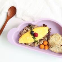 韓國【Mother's Corn】雲朵單格矽膠餐盤(薰衣草紫)