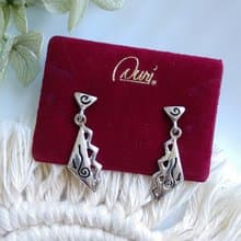 Vintage Jewelry 西洋古董飾品 銀色調 DURI  新藝術 針式耳環