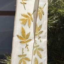 芳香萬壽菊植物印染天然染頭帶頭巾飄帶絲巾圍巾