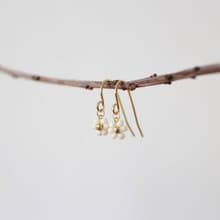 串珠耳飾_一朵小花/霧面珍珠白/beading earing