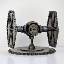 One-Of-A-Kind Gift, Spaceship Scrap metal sculpture, Gift for Dad, Birthday Gift