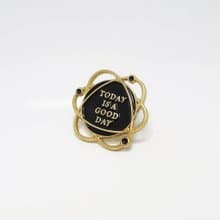 No.102 TODAY IS A GOOD DAY BROOCH 好日珐瑯胸針 - 黑色
