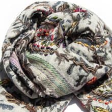 喀什米爾Cashmere/水煮羊毛披肩/針織圍巾/刺繡圍巾/羊絨披巾-花