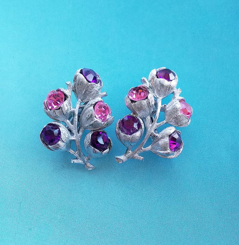 Vintage Jewelry 西洋古董飾品 SARAH COV  Wisteria 夾式耳環