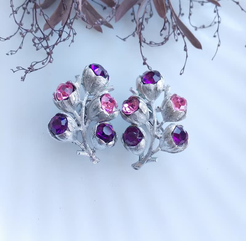 Vintage Jewelry 西洋古董飾品 SARAH COV  Wisteria 夾式耳環