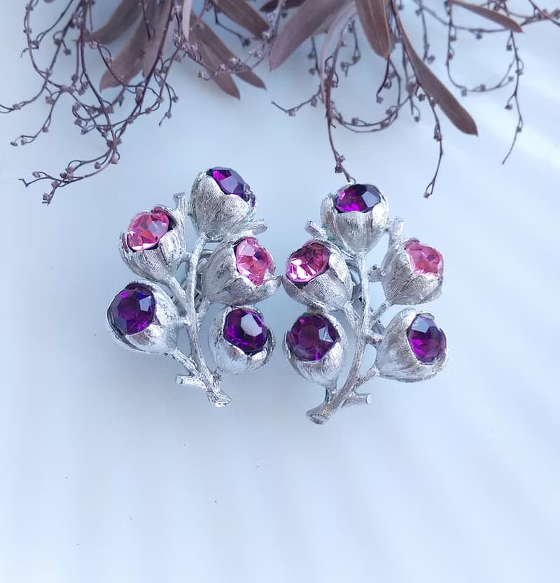 Vintage Jewelry 西洋古董飾品 SARAH COV  Wisteria 夾式耳環