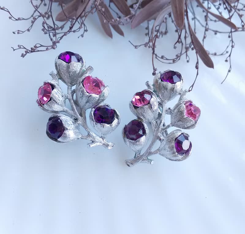 Vintage Jewelry 西洋古董飾品 SARAH COV  Wisteria 夾式耳環