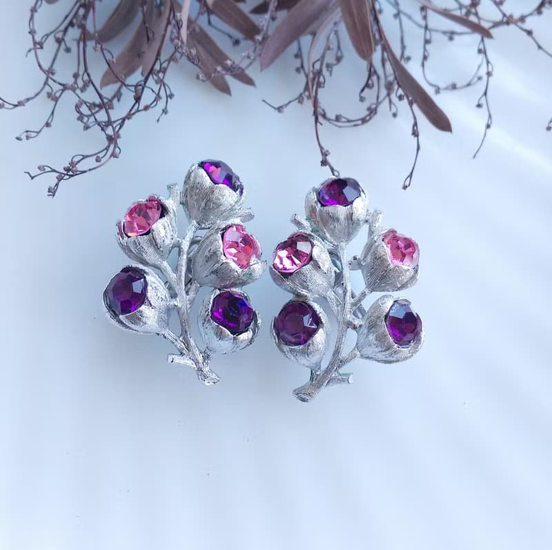 Vintage Jewelry 西洋古董飾品 SARAH COV  Wisteria 夾式耳環
