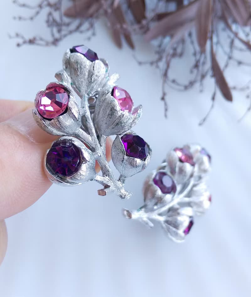 Vintage Jewelry 西洋古董飾品 SARAH COV  Wisteria 夾式耳環