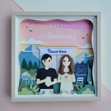 Special custom papercut frame : anniversary theme.