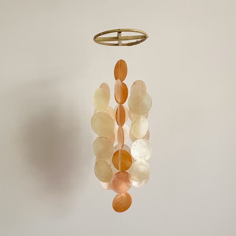 PRE-MADE | Danish Mansion_Orange Circle |Capiz Shell Wind Chime Mobile | #0-333