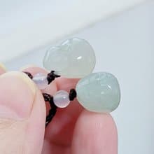 【親翠】天然翡翠 冰潤睛綠色不一樣胖萌兔極簡個性項鍊 | 生肖兔