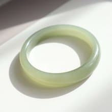 天然冰底晴水和田玉手鐲 顏色美 玉質溫潤水頭十足平安喜樂鐲53mm