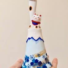 日本【RYUKODO】授權-好運藍富士山招財貓|散水禮物|聖誕禮盒|入