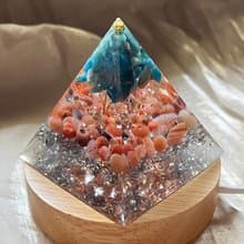 訂製【奧剛能量塔-給同頻共振的你】藍磷灰/南紅瑪瑙-奧根金字塔