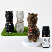 水晶草泥馬擴香組 | 月光石 虎眼石 黑曜石 | 聖誕禮物 交換禮物