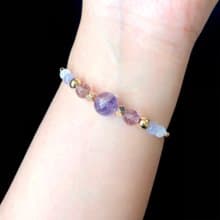 空靈—紫螢石 紫晶 紫玉髓 月亮石 14k包金 天然水晶