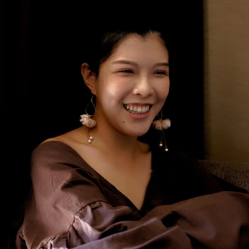 Perrine 唯美粉佐白小花水滴樣式珍珠耳環