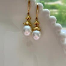 天然海水珍珠 澳白珍珠 純銀耳鉤