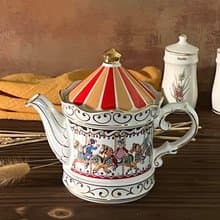 英國骨瓷Sadler旋轉木馬茶壺,咖啡壺