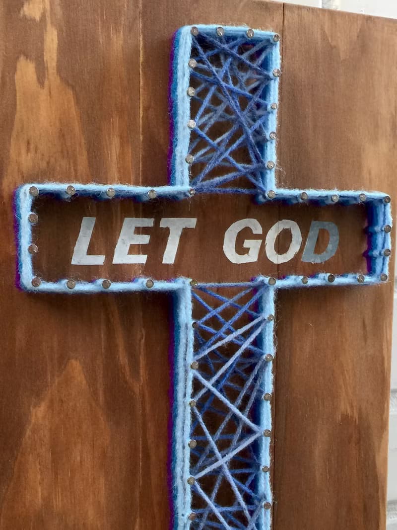 福音創作系列 LET GO LET GOD 交託給神 藍色 牆面掛飾 聖誕禮物