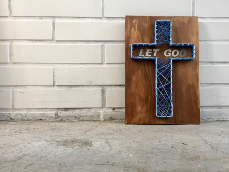 福音創作系列 LET GO LET GOD 交託給神 藍色 牆面掛飾 聖誕禮物