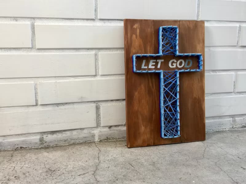 福音創作系列 LET GO LET GOD 交託給神 藍色 牆面掛飾 聖誕禮物