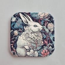 月兔-晶雕吸水陶瓷杯墊