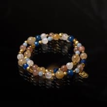 戴珍珠耳環的少女 // C1234鈦晶藍晶雙圈手鍊