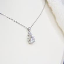 1克拉莫桑石吊墜項鍊 | 一卡莫桑鑽頸鏈 | 925純銀 | 聖誕節禮物