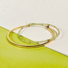 橄欖石手鍊手環/雙鍊 天然寶石 316醫療鋼 不鏽鋼 抗敏鋼