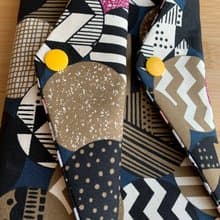 文青風環保筷袋 ~圈圈 吸睛黃 收納包.環保筷袋.手作餐具袋