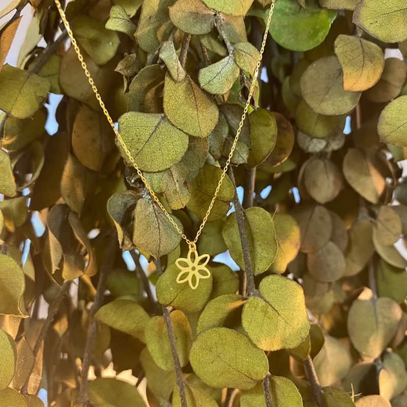 K18 GOLD 18金 花 フラワーモチーフ ペンダント40cm 18KN2 【SOLID GOLD】