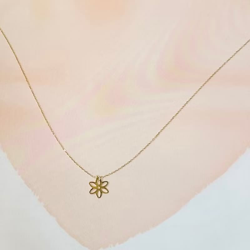 K18 GOLD 18金 花 フラワーモチーフ ペンダント40cm 18KN2 【SOLID GOLD】