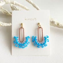 コーラルピアス・イヤリング【ブラウン×ブルー】