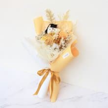 【暖光】黃色系畢業花束/ 乾燥花束/ 畢業熊花束