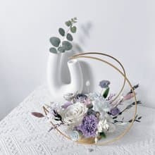 預購。祝賀送禮。永生花月亮提籃花