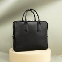 Black Leather Briefcase for Men