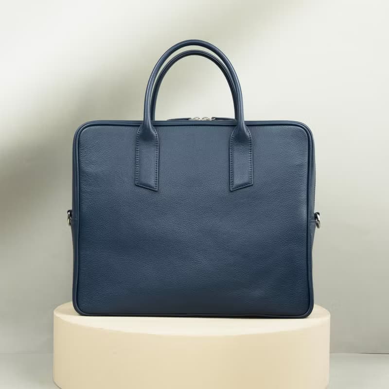 Black Leather Briefcase for Men