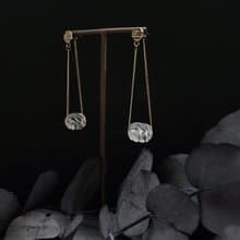 淨 | Crystal白水晶糖果螺旋設計款耳環 / 可改夾